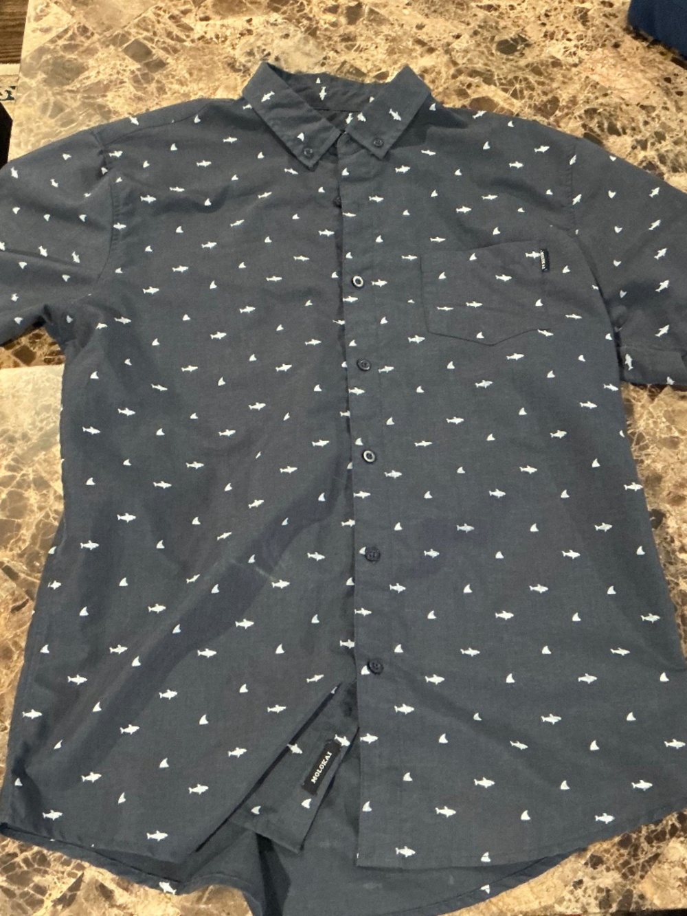 Molokai Surf Co Mens Button Up Short Sleeve Collard Shirt